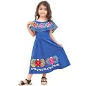 Mexican Dress for Girls Traditional Vestidos Mexicanos Cinco de Mayo Embroidered Dresser Toddler Kids