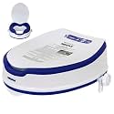 NONSTOP Raised Toilet Seat 4 Inches with Padded Seat | Plastic Commode Seat Raiser Elevator Extension | Tool Free Installation | For Handicap, Knee Patients, Old Senior Citizen