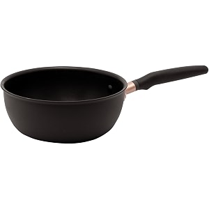 meyer nonstick 8534 saucier induction compatible mini wok rounded saucepan hard anodized nonstick sauce pan dishwasher safe oven safe matte black with silicone handles accent series cookware