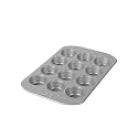 Meyer Bakemaster Carbon Steel Non Stick 12 Cup Muffin Pan | Cup Cake Mold | Cupcake Tray | Moulds for Baking | Nonstick Pan | Round Tray | Nonstick Bakeware, Grey