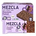Mezcla Chocolate Pretzel Snack Bars, 11G Plant Based Protein Treat, 12 Ct.