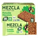 Mezcla Pistachio Chocolate Snack Bars, 11G Plant Based Protein Treat, 12 Ct