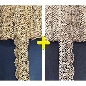 mezin gota patti zigzag pankh lace trimmings ribbon festival bridal dupatta lehenga saree anarkali indian sari border gold  rose gold