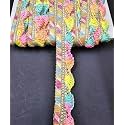 Mezin Gota Patti Zigzag Pankh Lace Trimmings Ribbon Festival Bridal Dupatta Lehenga, Saree, Anarkali, Indian Sari Border (Multi Piping)