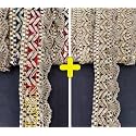 Mezin Gota Patti Zigzag Pankh Lace Trimmings Ribbon Festival Bridal Dupatta Lehenga, Saree, Anarkali, Indian Sari Border (Pearl Mate + Multi)