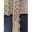 Mezin Gota Patti Zigzag Pankh Lace Trimmings Ribbon Festival Bridal Dupatta Lehenga, Saree, Anarkali, Indian Sari Border (Multi Colour)
