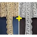 Mezin Gota Patti Zigzag Pankh Lace Trimmings Ribbon Festival Bridal Dupatta Lehenga, Saree, Anarkali, Indian Sari Border (Gold+Silver)