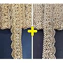 Mezin Gota Patti Zigzag Pankh Lace Trimmings Ribbon Festival Bridal Dupatta Lehenga, Saree, Anarkali, Indian Sari Border (Gold + Pearl Mate)