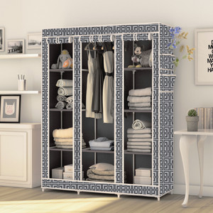 mezire 3 door 10 shelf digital print pp collapsible wardrobe finish color - cabinet modern print diydo-it-yourself