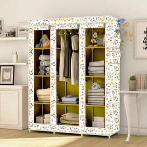 mezire pp collapsible wardrobe finish color - warm flower print diydo-it-yourself