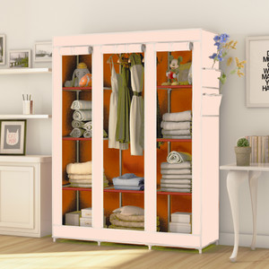 mezire 3 door 10 shelf digital print pp collapsible wardrobe finish color - awesome momes modern print diydo-it-yourself