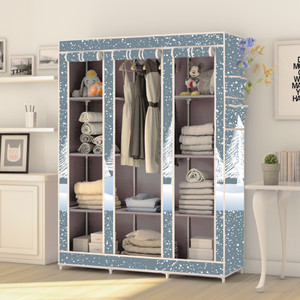 mezire 3 door 10 shelf digital print pp collapsible wardrobe finish color - felling snow modern print diydo-it-yourself