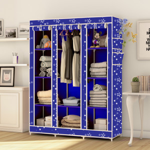 mezire 3 door 10 shelf digital print pp collapsible wardrobe finish color - christmas modern print diydo-it-yourself