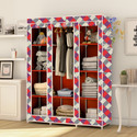 MEZIRE 3 door 10 Shelf Digital Print PP Collapsible Wardrobe (Finish Color - Diamond Wall Modern Print, DIY(Do-It-Yourself))