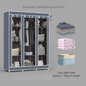 MEZIRE 3 door 10 Shelf Digital Print PP Collapsible Wardrobe (Finish Color - Curtsins Modern Print, DIY(Do-It-Yourself))