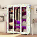 MEZIRE 3 door 10 Shelf Digital Print PP Collapsible Wardrobe (Finish Color - Leaf Modern Print, DIY(Do-It-Yourself))