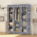 MEZIRE 3 door 10 Shelf Digital Print PP Collapsible Wardrobe (Finish Color - Awesome box Modern Print, DIY(Do-It-Yourself))