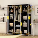 MEZIRE 3 door 10 Shelf Digital Print PP Collapsible Wardrobe (Finish Color - Premium Building Modern Print, DIY(Do-It-Yourself))