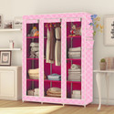 MEZIRE 3 door 10 Shelf Digital Print PP Collapsible Wardrobe (Finish Color - Stars Pattern Print, DIY(Do-It-Yourself))