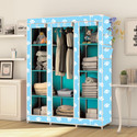MEZIRE 3 door 10 Shelf Digital Print PP Collapsible Wardrobe (Finish Color - Baby Paw Modern Print, DIY(Do-It-Yourself))