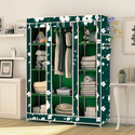 MEZIRE 3 door 10 Shelf Digital Print PP Collapsible Wardrobe (Finish Color - White Lily Modern Print, DIY(Do-It-Yourself))