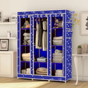 MEZIRE 3 door 10 Shelf Digital Print PP Collapsible Wardrobe (Finish Color - Christmas Modern Print, DIY(Do-It-Yourself))