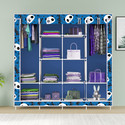 MEZIRE 3 door 12 Shelf Printed PP Collapsible Wardrobe (Finish Color - Before Christmas Print, DIY(Do-It-Yourself))