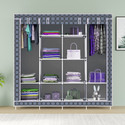 MEZIRE 3 door 12 Shelf Printed PP Collapsible Wardrobe (Finish Color - Curtsins Print, DIY(Do-It-Yourself))