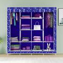 MEZIRE 3 door 12 Shelf Printed PP Collapsible Wardrobe (Finish Color - Christmas Print, DIY(Do-It-Yourself))