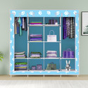 MEZIRE 3 door 12 Shelf Printed PP Collapsible Wardrobe (Finish Color - Baby Paw Print, DIY(Do-It-Yourself))