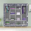MEZIRE 3 door 12 Shelf Printed PP Collapsible Wardrobe (Finish Color - Awesome box Print, DIY(Do-It-Yourself))
