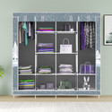 MEZIRE 3 door 12 Shelf Printed PP Collapsible Wardrobe (Finish Color - Felling Snow Print, DIY(Do-It-Yourself))
