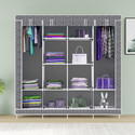 MEZIRE 3 door 12 Shelf Printed PP Collapsible Wardrobe (Finish Color - Cabinet print, DIY(Do-It-Yourself))