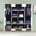 MEZIRE 3 door 12 Shelf Printed PP Collapsible Wardrobe (Finish Color - French Door Print, DIY(Do-It-Yourself))