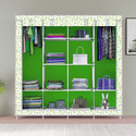MEZIRE 3 door 12 Shelf Printed PP Collapsible Wardrobe (Finish Color - Leaf Print, DIY(Do-It-Yourself))