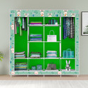 MEZIRE 3 door 12 Shelf Printed PP Collapsible Wardrobe (Finish Color - Cartoon Rabbit Print, DIY(Do-It-Yourself))