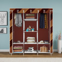 MEZIRE 3 door 8 Shelf Printed PP Collapsible Wardrobe