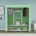 MEZIRE 3 door 8 Shelf Printed PP Collapsible Wardrobe (Finish Color - White Bubble Printed, DIY(Do-It-Yourself))
