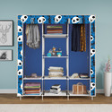 MEZIRE 3 door 8 Shelf Printed PP Collapsible Wardrobe
