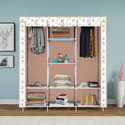 MEZIRE 3 door 8 Shelf Printed PP Collapsible Wardrobe