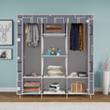 MEZIRE 3 door 8 Shelf Printed PP Collapsible Wardrobe (Finish Color - Awesome box Printed, DIY(Do-It-Yourself))