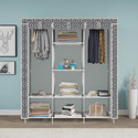 MEZIRE 3 door 8 Shelf Printed PP Collapsible Wardrobe