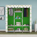 MEZIRE 3 door 8 Shelf Printed PP Collapsible Wardrobe