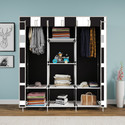 MEZIRE 3 door 8 Shelf Printed PP Collapsible Wardrobe (Finish Color - French Door Printed, DIY(Do-It-Yourself))