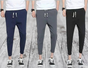 mfb Solid Men Black Grey Track Pants