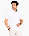 mfb Solid Men Mandarin Collar Black T-Shirt