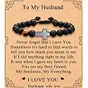 MFTRADING Cross Bracelet for Men Christian Gifts for Son Grandson Brother Husband Dad Man Godfather Religious Baptism Jewelry Birthday Retirement Gifts Beaded Bracelet