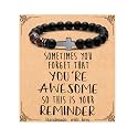 MFTRADING Cross Bracelet for Men Christian Gifts for Son Grandson Brother Husband Dad Man Godfather Religious Baptism Jewelry Birthday Retirement Gifts Beaded Bracelet