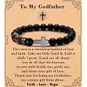 MFTRADING Cross Bracelet for Men Christian Gifts for Son Grandson Brother Husband Dad Man Godfather Religious Baptism Jewelry Birthday Retirement Gifts Beaded Bracelet