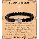 MFTRADING Cross Bracelet for Men Christian Gifts for Son Grandson Brother Husband Dad Man Godfather Religious Baptism Jewelry Birthday Retirement Gifts Beaded Bracelet
